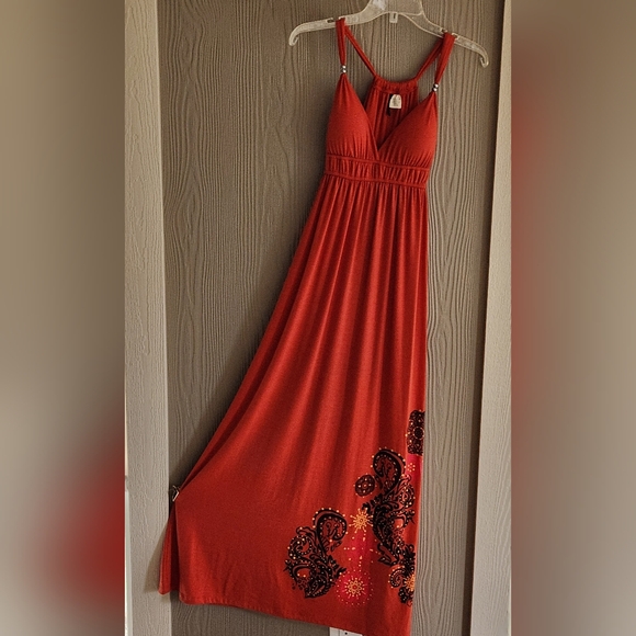 New Directions Orange Maxi Dress - Picture 15 of 15